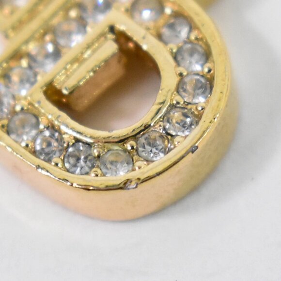 Christian Dior CD Logo Rhinestone Gold Plated Necklace - Picture 8 of 10